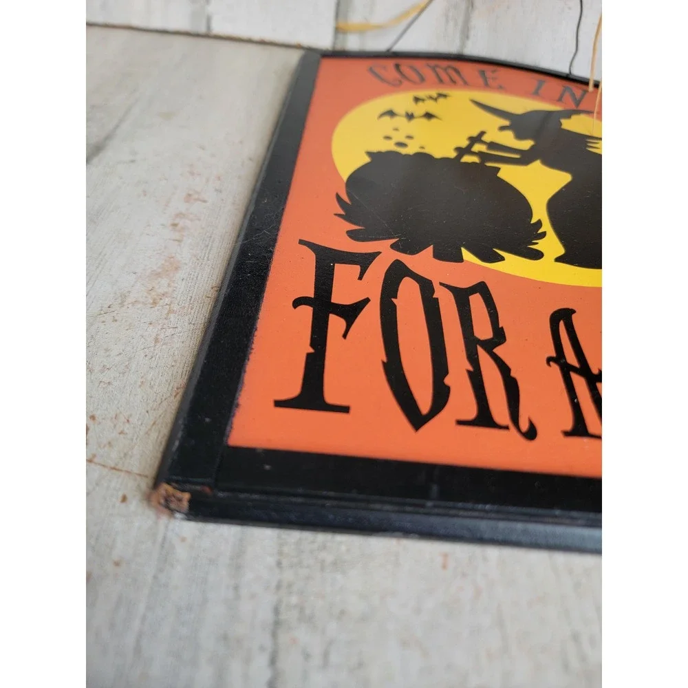 Halloween come in for a spell witch sign unique wall home decor cauldron